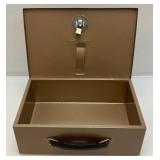 Vintage Heavy Duty Lock Box With Key 4 3/4" x 8" x 13"