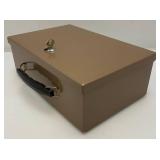 Vintage Heavy Duty Lock Box With Key 4 3/4" x 8" x 13"