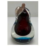 Vintage Encased 5.25" MURANO Art Glass Alfredo Bardini Pear Paperweight Sculpture