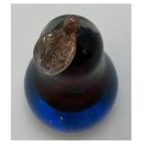 Vintage Encased 5.25" MURANO Art Glass Alfredo Bardini Pear Paperweight Sculpture