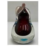 Vintage Encased 5.25" MURANO Art Glass Alfredo Bardini Pear Paperweight Sculpture