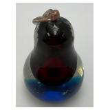 Vintage Encased 5.25" MURANO Art Glass Alfredo Bardini Pear Paperweight Sculpture