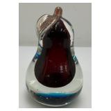 Vintage Encased 5.25" MURANO Art Glass Alfredo Bardini Pear Paperweight Sculpture