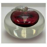 Vintage Encased 2 3/4" Tall MURANO Art Glass Alfredo Bardini Apple Paperweight Sculpture