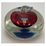 Vintage Encased 2 3/4" Tall MURANO Art Glass Alfredo Bardini Apple Paperweight Sculpture