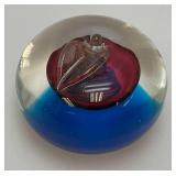 Vintage Encased 2 3/4" Tall MURANO Art Glass Alfredo Bardini Apple Paperweight Sculpture