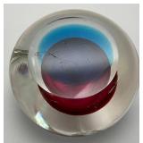 Vintage Encased 2 3/4" Tall MURANO Art Glass Alfredo Bardini Apple Paperweight Sculpture