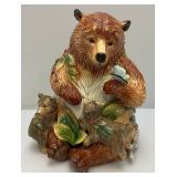 Vintage Fitz & Floyd Classics Large Momma Bear And Cubs Cookie Jar 13" Tall