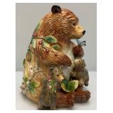 Vintage Fitz & Floyd Classics Large Momma Bear And Cubs Cookie Jar 13" Tall