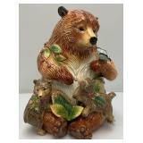 Vintage Fitz & Floyd Classics Large Momma Bear And Cubs Cookie Jar 13" Tall
