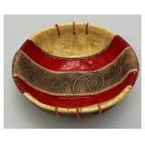 Unique Art Pottery Piece Bowl Signed P. Mapnhoba 3" x 7 1/2"