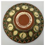 Large Decorative Plate Wall Hanger Urkrainian Tradition. Terracotta Pottery Bowl 11"