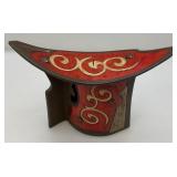 Very Unique Vintage Tri USA Terracotta Pottery Glazed Multi Colored Candle Holder 3 1/2" x 8" x 9"