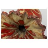 Vintage Unique Terracotta Pottery Glazed Multi Colored Vase 11" Tall