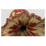 Vintage Unique Terracotta Pottery Glazed Multi Colored Vase 11" Tall