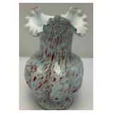 Vintage Victorian European Style Splatter Glass Vase 11"