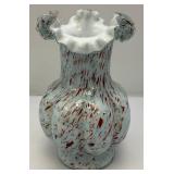 Vintage Victorian European Style Splatter Glass Vase 11"