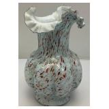 Vintage Victorian European Style Splatter Glass Vase 11"