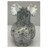 Vintage Victorian European Style Splatter Glass Vase 11"