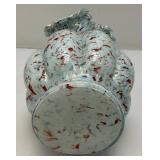 Vintage Victorian European Style Splatter Glass Vase 11"