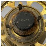 Victorian Era Blue Opalescent Swirl Design Parlor Oil Lamp 21" Tall