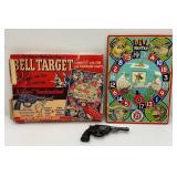 Vintage WYANDOTTE Tin Litho Bell Target Game With Dart Pistol And Original Box (VERY VERY COOL) No Darts Present