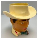 RARE Mid Century Celliloid?  Plastic ROY RODGERS " The King Of The Cowboys" Drinking Mug 4" x 4" x 4 1/2"