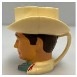 RARE Mid Century Celliloid?  Plastic ROY RODGERS " The King Of The Cowboys" Drinking Mug 4" x 4" x 4 1/2"