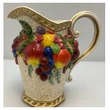 Vintage Fitz & Floyd Classics Large Pitcher 9"And Small 5" Covered Dish (Small Chip present On Lid)