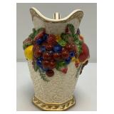 Vintage Fitz & Floyd Classics Large Pitcher 9"And Small 5" Covered Dish (Small Chip present On Lid)