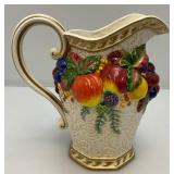 Vintage Fitz & Floyd Classics Large Pitcher 9"And Small 5" Covered Dish (Small Chip present On Lid)