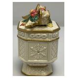 Vintage Fitz & Floyd Classics Large Pitcher 9"And Small 5" Covered Dish (Small Chip present On Lid)