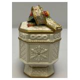 Vintage Fitz & Floyd Classics Large Pitcher 9"And Small 5" Covered Dish (Small Chip present On Lid)