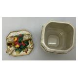 Vintage Fitz & Floyd Classics Large Pitcher 9"And Small 5" Covered Dish (Small Chip present On Lid)