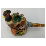 Vintage Fitz & Floyd Decorative Items Including Pheasant Candle Holder 8 1/4"And More