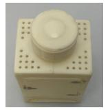 Mid Century Plastic Miniature Ice Box Baking Soda Shaker 2 1/4" x 2 3/4" x 5"