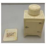 Mid Century Plastic Miniature Ice Box Baking Soda Shaker 2 1/4" x 2 3/4" x 5"