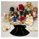 Large Group Of Misc. Vintage Dolls Some With Stands