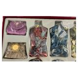 Misc. Vintage Fabric Womens Wear Ornaments In Original Boxes (NEW OLD STOCK)
