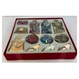 Misc. Vintage Fabric Womens Wear Ornaments In Original Boxes (NEW OLD STOCK)