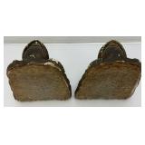 Antique Chalkware Book Ends 8" (Chipped Paint And Chips Present)