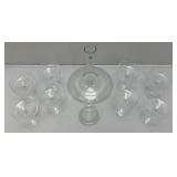 Vintage Ships Style Glass Decanter And Wine Glasses