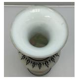 Two Antique Victorian Hand Painted Vases (One Has Small Chip On Edge Barely Noticeable)