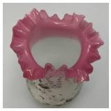 Two Antique Victorian Hand Painted Vases (One Has Small Chip On Edge Barely Noticeable)