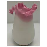 Two Antique Victorian Hand Painted Vases (One Has Small Chip On Edge Barely Noticeable)