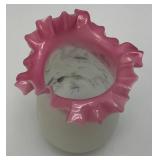 Two Antique Victorian Hand Painted Vases (One Has Small Chip On Edge Barely Noticeable)