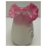 Two Antique Victorian Hand Painted Vases (One Has Small Chip On Edge Barely Noticeable)