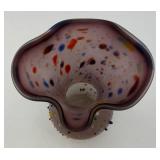 Vintage Azerbaijan Hand Blown Drip Confetti Art Glass 14" Vase