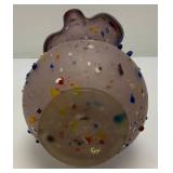 Vintage Azerbaijan Hand Blown Drip Confetti Art Glass 14" Vase