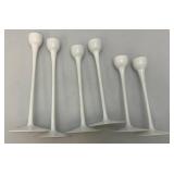 Misc. White Glass Modern Looking Candle Holders 10", 11" & 12" (Great For Wedding)